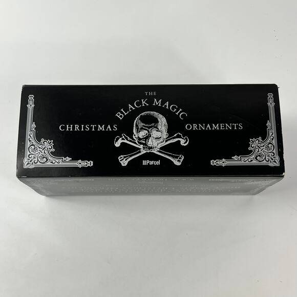 Black Magic Skull Ornaments Set Boxed Loop NYC Gothic Christmas Decor NIB Sealed - Picture 4 of 12